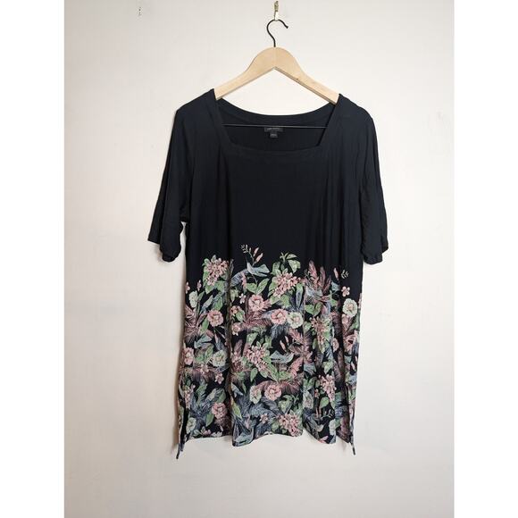 J. Jill Wearever Floral Hummingbird Print A-line Tunic - Picture 2 of 8